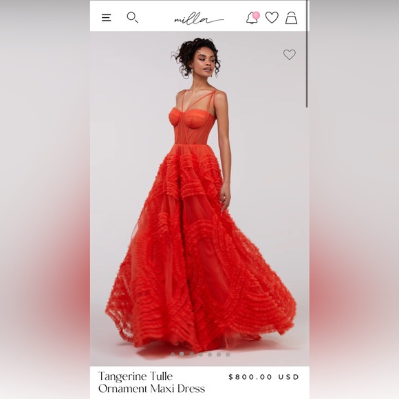 Milla Orange Gown - Picture 1 of 10
